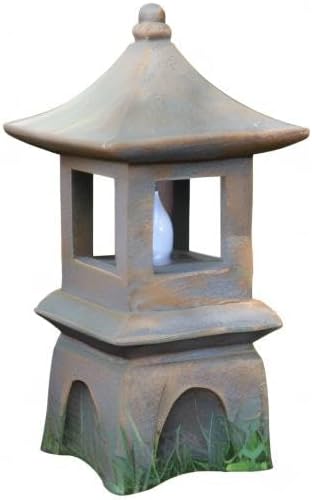 VP Home Pagoda Garden Statues Outdoor, Solar Powered Statue Japanese Garden Decor, Outdoor Zen Garden Lantern, Flickering LED Garden Light (Harmony Pagoda)