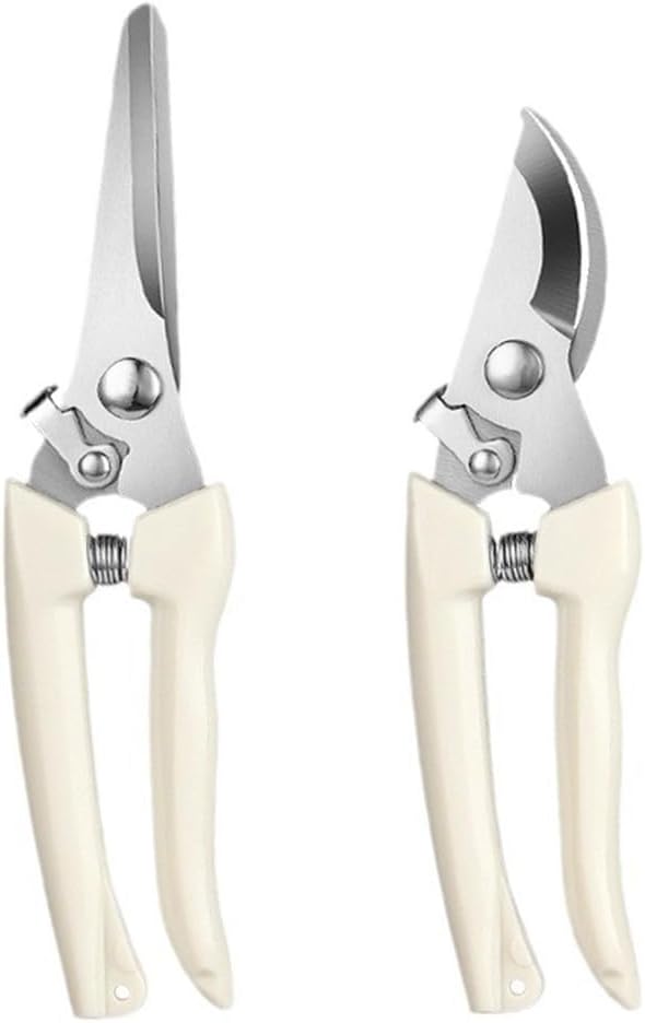 Garden Shears Stainless Steel Garden Pruning Shears for Branch Cutting, Bonsai Trimming, Orchard and Outdoor Gardening Tools(Straight)