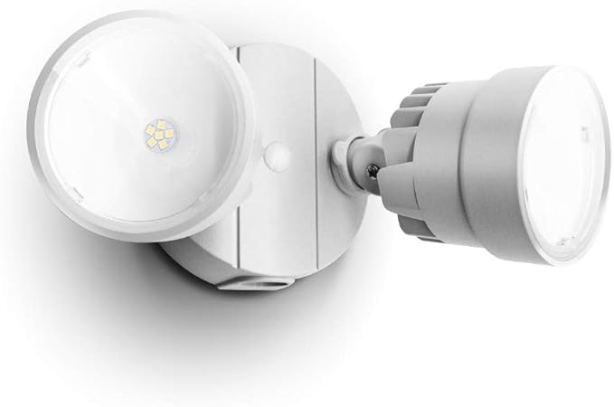 LUTEC P6221W 2000 Lumen 18 Watt 28 LED Dual-Head Flood Light Outdoor, Waterproof Exterior Security Wall Light for Patio, Garden,Yard-White