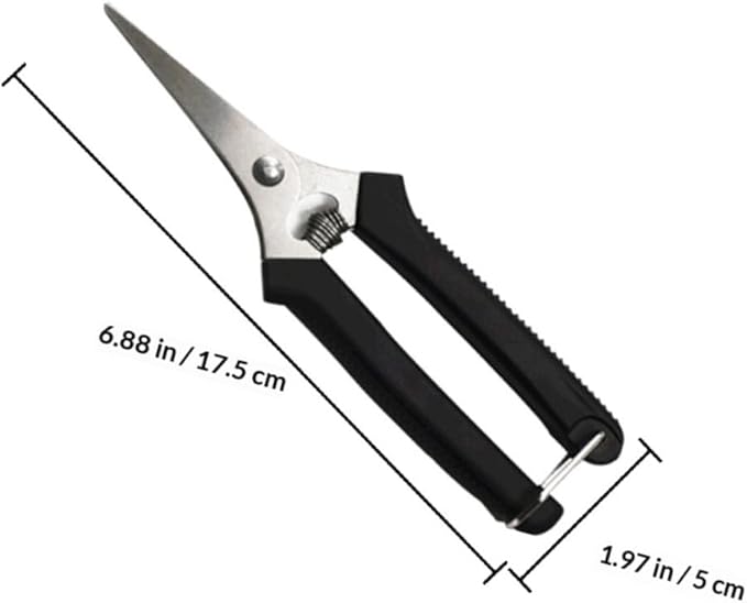 Artibetter 5pcs Gardening Pruning Shears and Fruit Scissors Set, Black Non-slip Handle, Sharp Bypass Blades for Garden Trimming and Fruit Picking, Multi-functional Hand Tool for Orchard