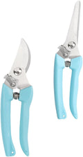 2pcs Garden Pruning Shears and Fruit Tree Branch Shears for Gardening, Curved and Straight Blade Designs, Sturdy Hand Tools for Tree Branch and Twig Trimming in Home Garden