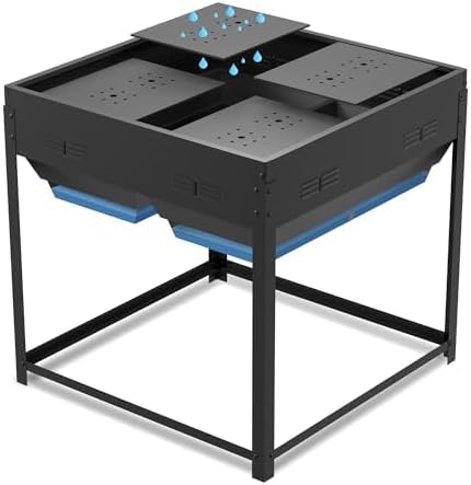 Worth Galvanized Steel Raised Garden Bed with Legs & Built-In Drainage - 50 Gal Outdoor Planter Box for Vegetables, Flowers, Herbs - Rust-Resistant Elevated Metal Design for Patio, Backyard 35"x35"x35