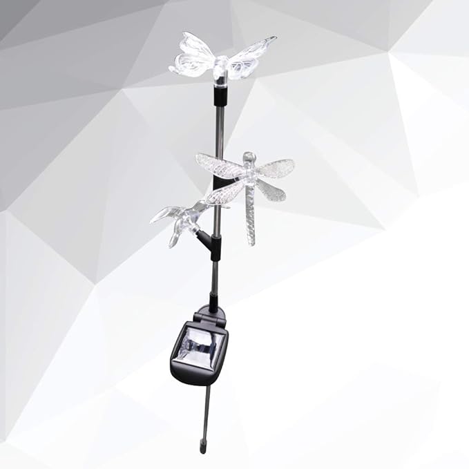 Solar Garden Stake Lights Hummingbird Butterfly and Dragonfly Multi-Color Changing Decorative Landscape Light for Garden Patio Lawn Yard Decorations