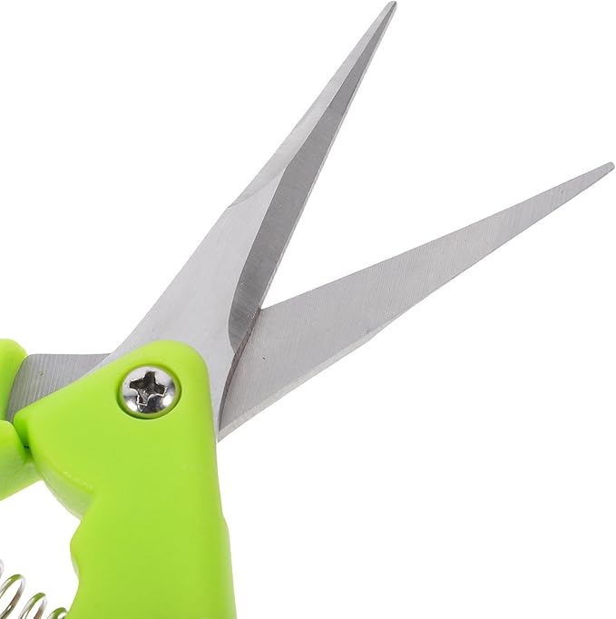 HANABASS 2pcs Garden Pruning Shears and Floral Flower Scissors for Gardening and Fruit Tree Trimming, Green Steel Curved Blade Hand Tools for Plant Pruning and Stem Cutting