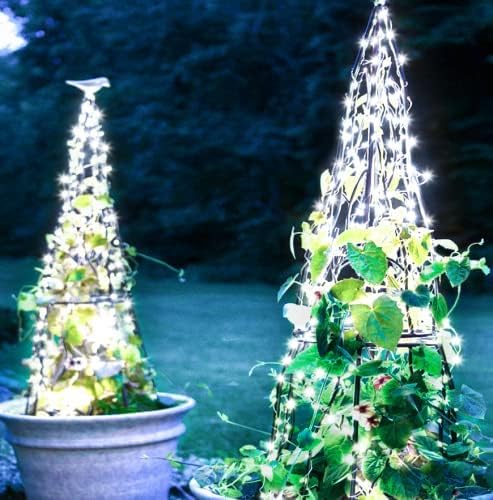 suddus Solar Fairy Lights Outdoor Waterproof, 2 Pack 33ft 100 LED Solar Twinkle Lights, 8 Modes White Solar Christmas Lights for Backyard Trees Patio Deck Garden Birthday Party Wedding Decorations
