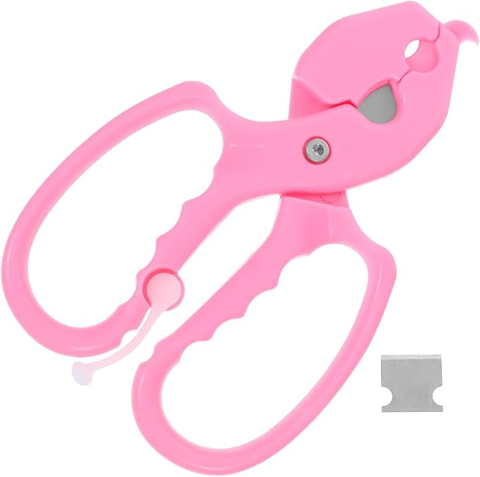 Pruning Shears for Flowers and Thorn Stripping Scissors, Garden Hand Pruners with Spring Return, Pink Floral Trimming Tool for Rose Stem Cleaning and Flower Gardening