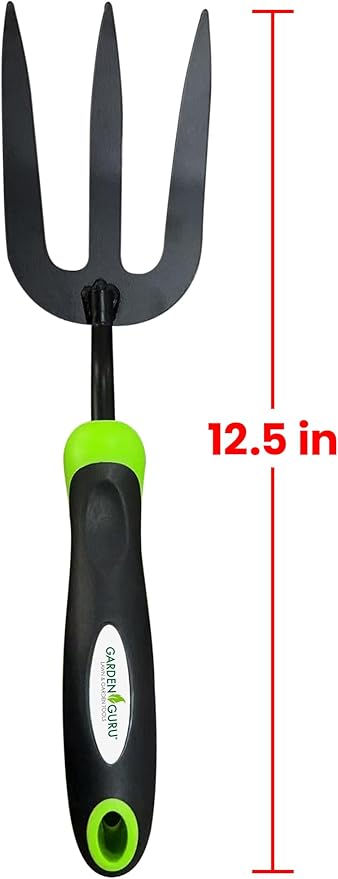 Garden Guru Hand Weeder Fork Tool – Rust Resistant High Carbon Steel – Ergonomic Handle – Great for Planting, Spreading Mulch, Weeding, Loosening & Transplanting Soil (4 Pack)