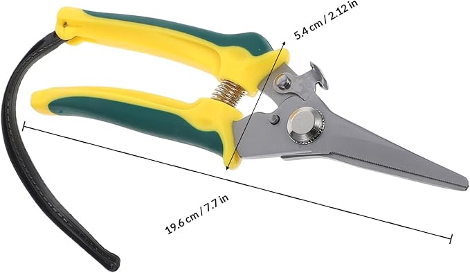 Stainless Steel Pruning Shear Hand Clippers for Gardening Straight Tip with Wrist Strap Garden Trimming Tool for Plants Flowers Branches