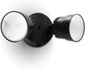 LUTEC P6221B 2000 Lumen 18 Watt LED Dual-Head Floodlight Outdoor, Switch Controlled Waterproof Exterior Security Wall Light for Patio, Garden,Yard-Black