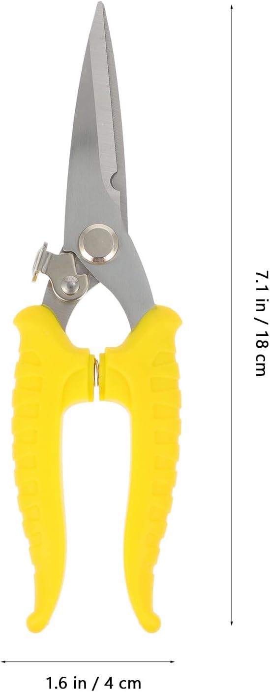 Angoily Serrated Gardening Pruning Shear Scissors 8-inch Steel Blade Labor-saving Hand Tool for Garden Trimming and Branch Cutting Random Color