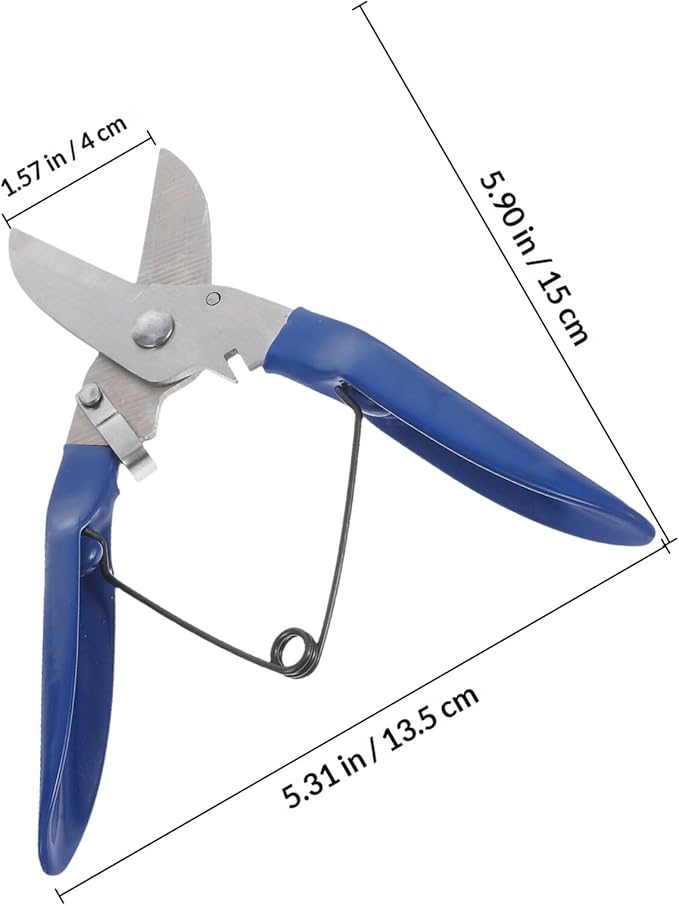 Angoily Heavy-duty Garden Pruning Shears for Tree and Shrub Branches, Blue Plastic Handle, Gardening Tool for Bonsai and Flower Trimming