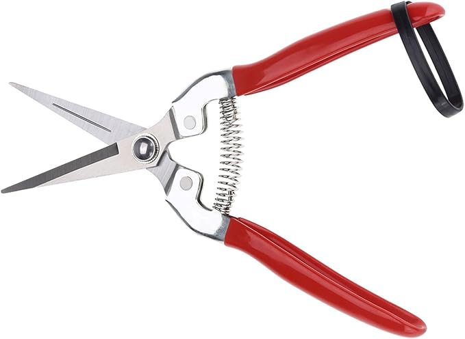 Trimming Scissors Flower Cutters for Stems Florist, Pruning Shears Indoor Plants Gardening Tools, Garden Scissors Bonsai Tools with Spring Loaded for Garden Workings (Straight Blade)