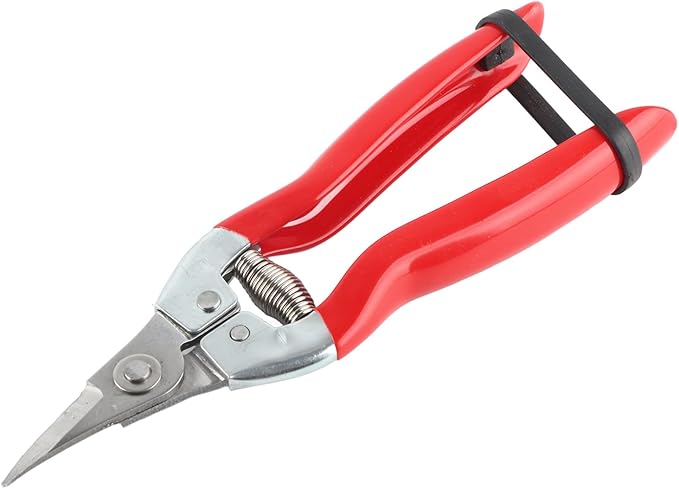 Trimming Scissors Flower Cutters for Stems Florist, Pruning Shears Indoor Plants Gardening Tools, Garden Scissors Bonsai Tools with Spring Loaded for Garden Workings (Curved Blade)