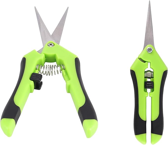 8 Pack 6.5 Inch Gardening Scissors Hand Pruner Pruning with Spring loaded and Straight Blade, Bonsai Pruning Shears for Trimming Garden Herb Plants Flowers