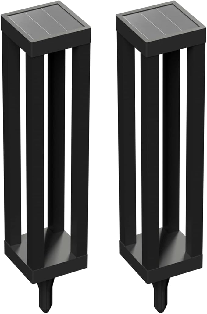 Outdoor Solar Floor Lamps, Lantern Floor Lamp, Outdoor Decor Lanterns for Garden Patio Porch Deck Pool Pathway Driveway (2 Pieces)