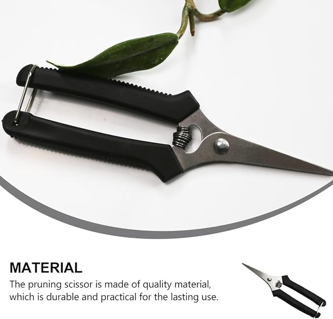 Artibetter 5pcs Gardening Pruning Shears and Fruit Scissors Set, Black Non-slip Handle, Sharp Bypass Blades for Garden Trimming and Fruit Picking, Multi-functional Hand Tool for Orchard