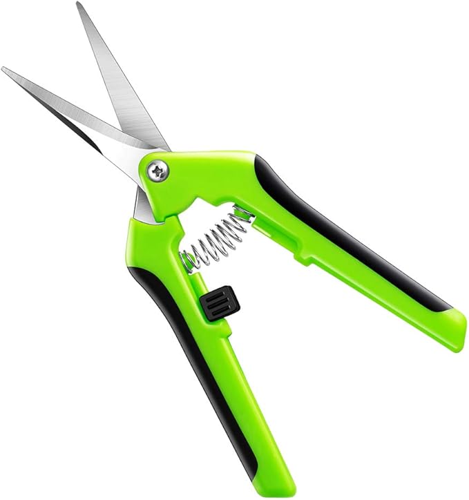 Gardening Hand Pruner Pruning Shear, Garden Clippers Trimming Scissors Curved with Sharp Stainless Steel Blades Make Precision Cutting.