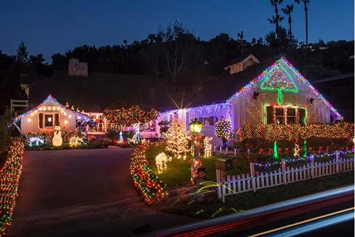 KAQ 115FT 300LED Multi-Colored String Lights Indoor/Outdoor Waterproof with 8 ModesTwinkle Plug in Warm White Lights for Outside Garden Bedroom Christmas Tree Decorations (Multicolor)