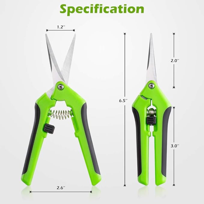 Gardening Hand Pruner Pruning Shear, Garden Clippers Trimming Scissors Curved with Sharp Stainless Steel Blades Make Precision Cutting.