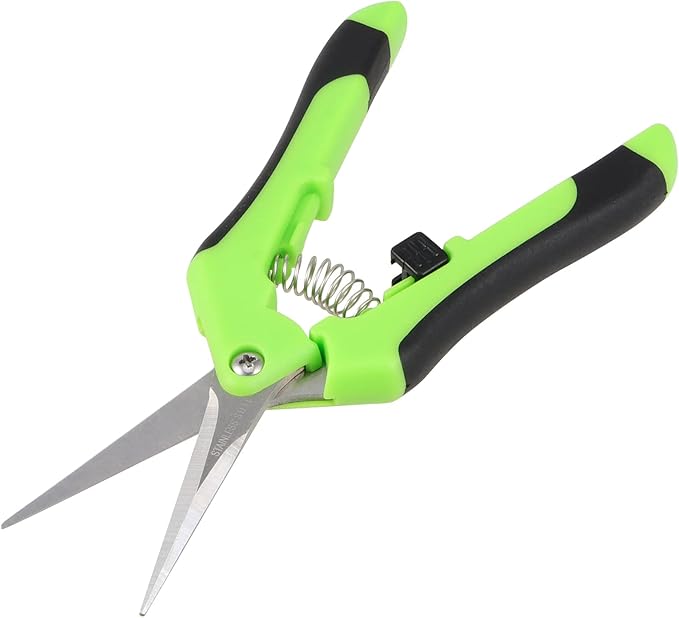 JEUIHAU 12 Pack 6.5 InchesPruning Shears Trimming Scissors, Gardening Hand Pruning Shears with Straight Tip Stainless Steel Blades, Micro Tip Pruning Snips for Trimming Garden Herb Plant Flower, Green