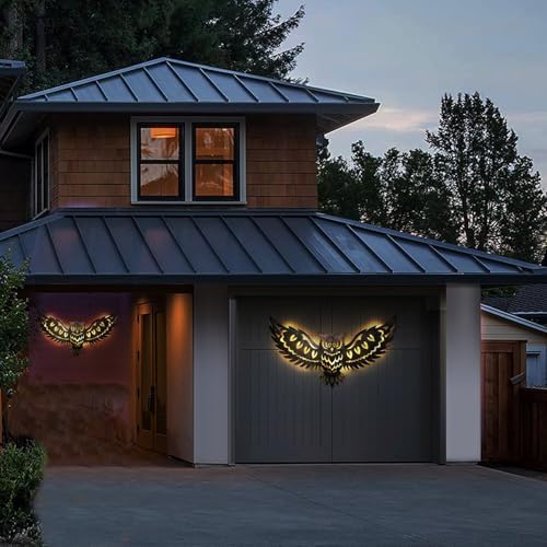 Mothers Day Gifts for Women Solar Metal Wall Art Decor Lights Owl Hanging Outdoor Solar Garden Decor Lights Porch Patio Yard Decorative Warm Gifts for Women Mom