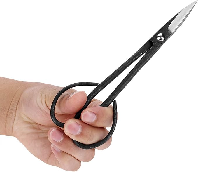 Black Bonsai Scissor, 190mm Stainless Steel Garden Bonsai Scissors Shear Root Branch Trimming Pruning Tools for Garden