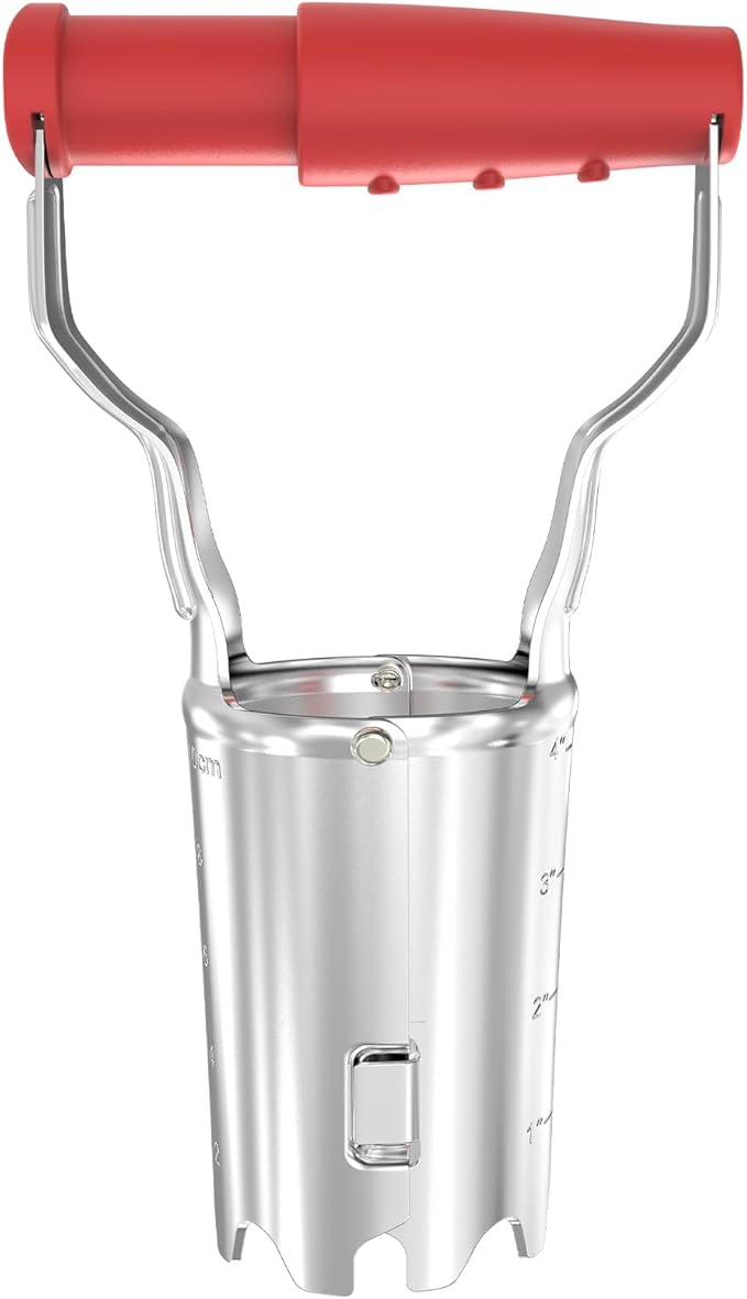 FLORA GUARD Bulb Planter with Depth Markers - Automatic Soil Releasing Seed Bulb Transplanter for Planting/Digging Tulips, Daffodils, Dahlias and More