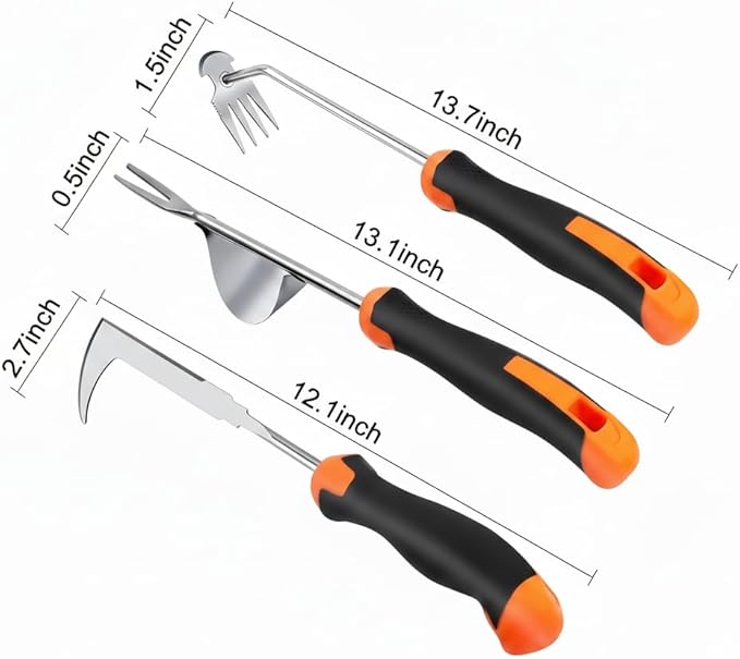 Weed Puller Tool, Portable Rubber-Handled Garden Tools, Four-Tined Weeding Tool, Uprooting Weeding Tools, Crevice Weeder, Backyard Farming Weeding and Weed Removal Tool (style3)