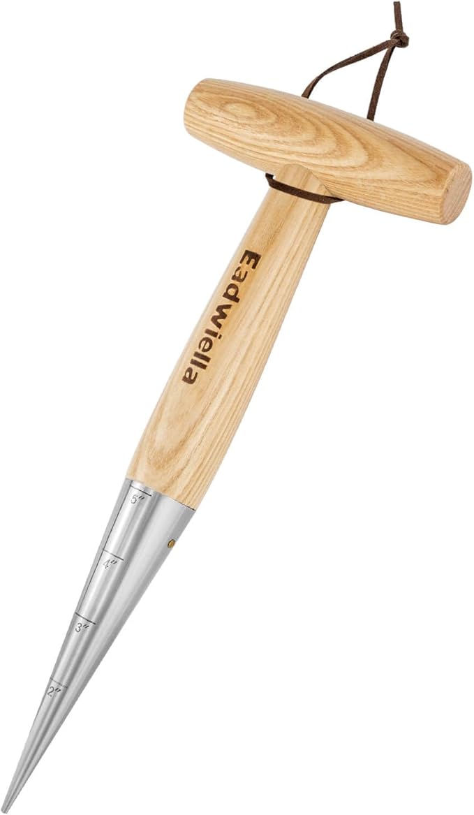 Dibber with 5 Inch Measurements Seed Dibber Garden Tool Hand Dibbler Seed Planter Tool Seed Dispenser Hole Digger for Planting Small Seeds Seedlings Sowing Seeds Transplanting Plants Planting Bulbs