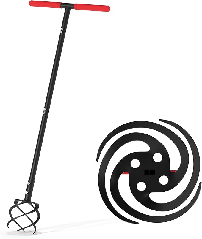 Hand Tiller Garden Tool, Twist Tiller for Gardening with Long Handle, 44.3-inch Garden Claw Hand Tool for Lawn Aerator, Hand Cultivator Tiller Tool for Garden Beds, Plant Box