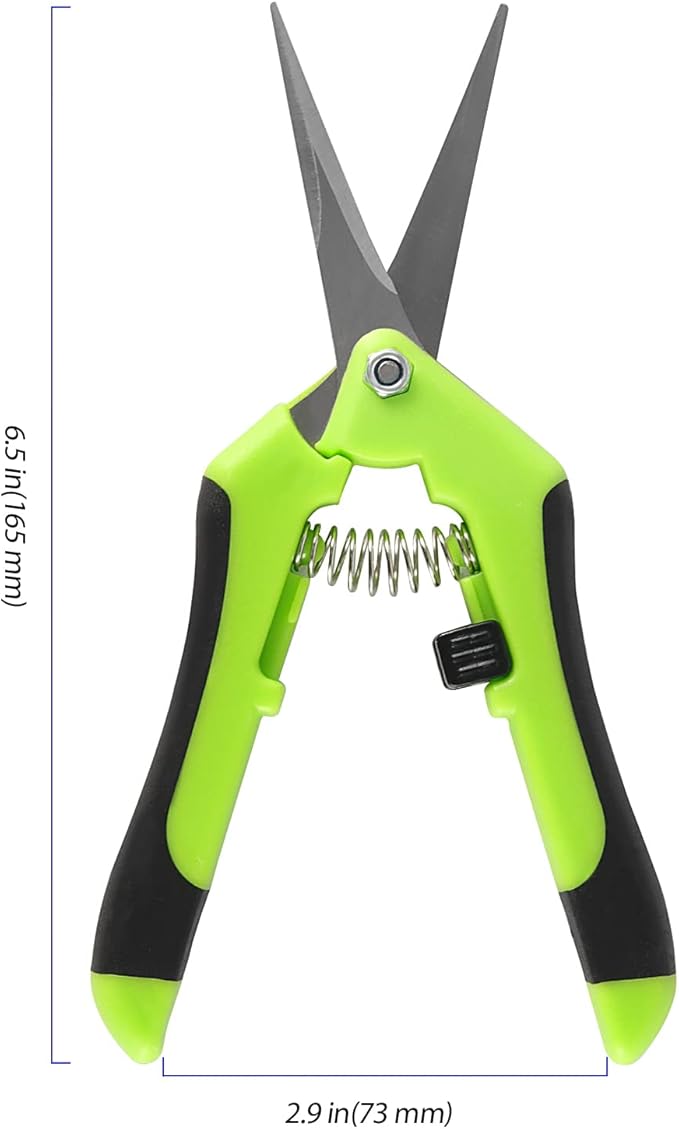 8 Pack 6.5 Inch Gardening Scissors Hand Pruner Pruning with Spring loaded and Straight Blade, Bonsai Pruning Shears for Trimming Garden Herb Plants Flowers