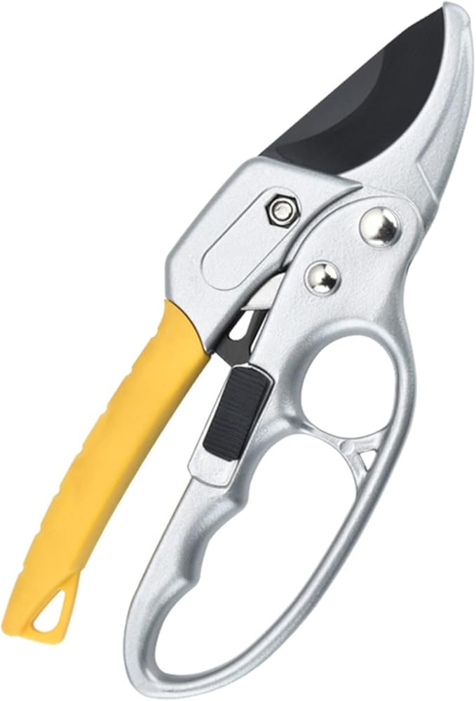 Trimming Tool Heavy Duty Garden Pruning Shear Fruit Tree Branch Pruner Trimmer Tools Ratchet Hand Pruner Cutter Plant Scissor Garden Hand Tool Durable and Versatile.