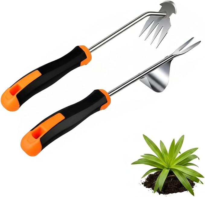 Weed Puller Tool, Portable Rubber-Handled Garden Tools, Four-Tined Weeding Tool, Uprooting Weeding Tools, Crevice Weeder, Backyard Farming Weeding and Weed Removal Tool (style2)