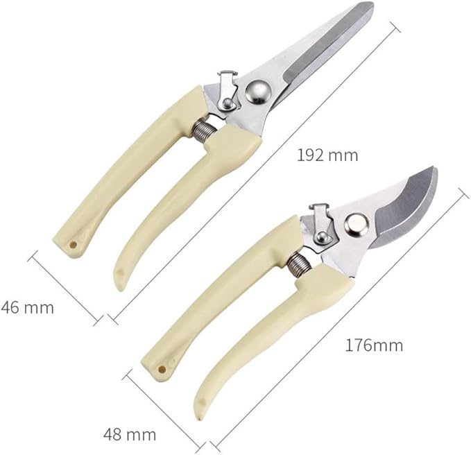 Garden Shears Stainless Steel Garden Pruning Shears for Branch Cutting, Bonsai Trimming, Orchard and Outdoor Gardening Tools(Straight)