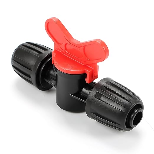 Copadri 12 Pieces 1/2 Inch Drip Irrigation Valve Fittings, 1/2'' Barbed Shut Off Valve for 1/2 Inch Irrigation Tubing (1/2" ID x 0.640" OD) Anti-leak Straight Irrigation Parts for Garden System