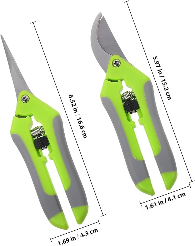 ibasenice 2pcs Garden Shears Pruning Shears with Curved Blades Outdoor Branch Cutters for Fruit Trees and Plants Gardening Hand Tools for Harvesting and Trimming