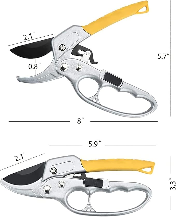 Pruning Scissors Garden Plant Clippers,Bonsai Trimming Rose Pruners Hand Tool Work 3 Times Easier,for Weak Hands, Gardening Gift for Any Occasion,Reinforced Design Handle Garden Shears