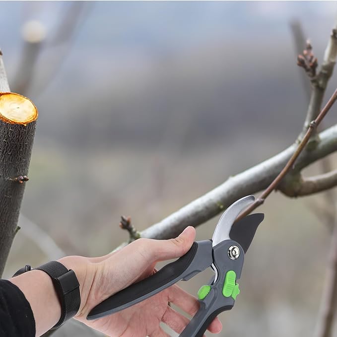 IMIKEYA Garden Trimming Scissors Stainless Steel Branch Pruning Shear Hand Tool for Tree and Flower Cutting with Silver Head Suitable for Gardening and Orchard Maintenance