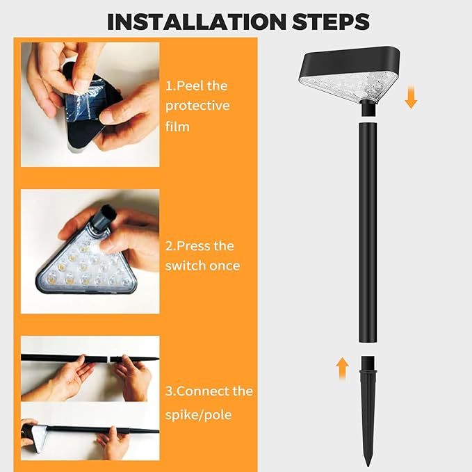 Solar Pathway Lights Outdoor, Bright LED Solar Landscape Lights, Waterproof Solar Garden Lights for Yard, Patio, Walkway, Lawn, Driveway(Cold White, 6 Pack)