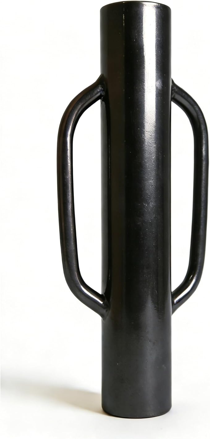 1 Pack 16 Inch Black Fence Post Driver with Handle 12 LB Steel T Post Pounder Portable Hand Post Rammer for Wooden Posts U Channels Fence Posts, 16 Inch Fence Post Pounder Good for Small Projects