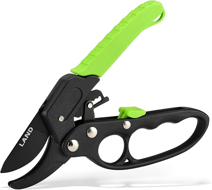 LAND Garden clippers 8" Professional Ratchet Anvil Pruning Shears, Ratcheting Mechanism, Anvil Groove, Garden Shears Clippers, Anvil Pruner, Hand Tools Scissors Loppers for trimming
