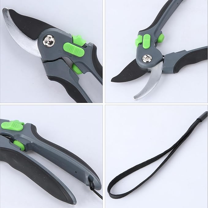 Branch Pruning Shear Stainless Steel Garden Trimming Scissor for Fruit Tree Cutting and Flower Pruning Gardening Hand Tool Silver Head