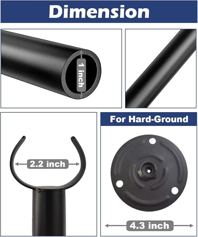 10FT String Light Poles for The Outdoor, Heavy Duty Metal Lighting Stand Pole for Hard Soil Wood Backyards Patio Weddings Holiday Party Decorations 2 Pack