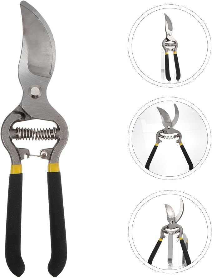 HOMSFOU Portable Pruning Scissors Garden Trimming Tool with Aluminum Handle 10-inch Branch Pruning Shears for Fruit Trees and Lawn Care