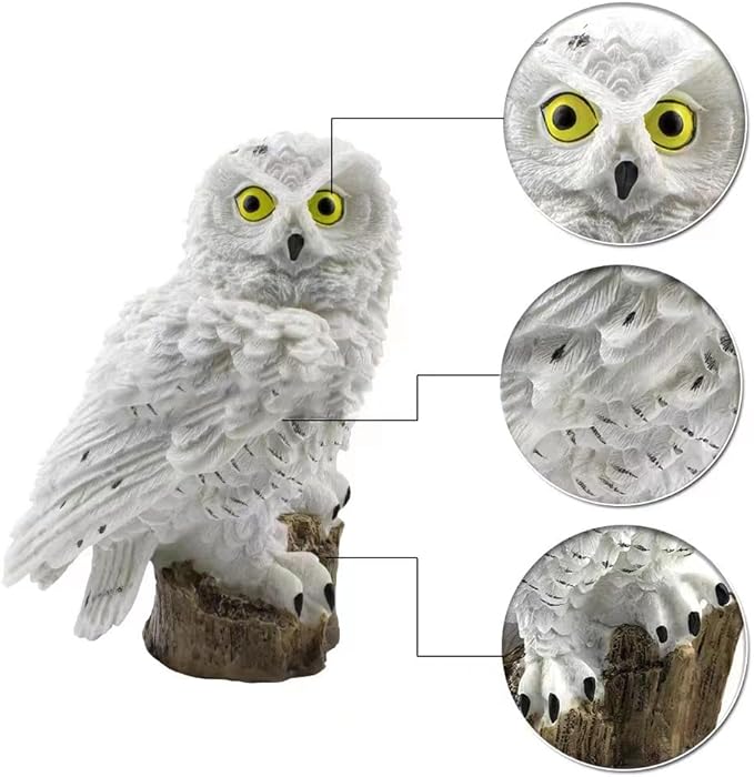 Solar Energy Owl Light, Garden Decoration Resin Cute Animal Ground Lamp， Wireless Dusk to Dawn LED Sconce Lights Waterproof.