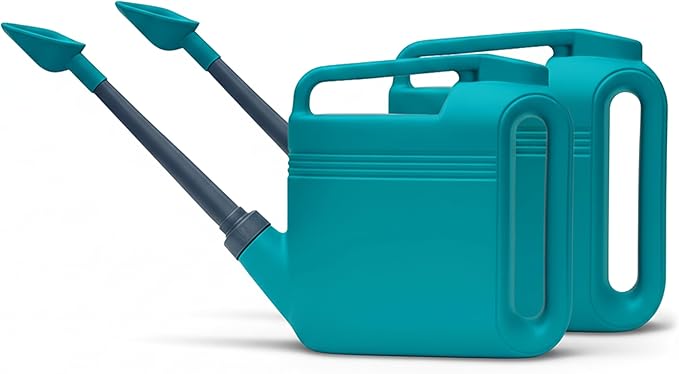 (Pack of 2) 2 Gallon Watering Can for Indoor & Outdoor Plants, Large Capacity Long Spout with Ergonomic Non-Slip Handle, Durable Leak-Proof Plastic, Comfortable Grip, Ideal for Flowers, Vegetables