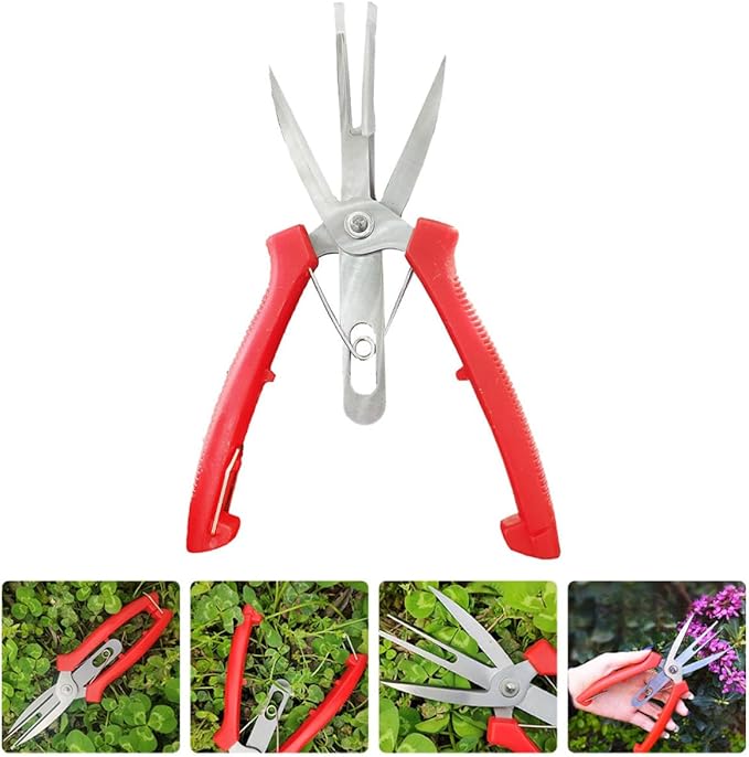 GANAZONO Pruning Shear and Vegetable Scissors for Garden Use, Stainless Steel Double Mouth Scissors, 1pcs Fruit and Branch Trimming Tool for Horticulture and Lawn Care
