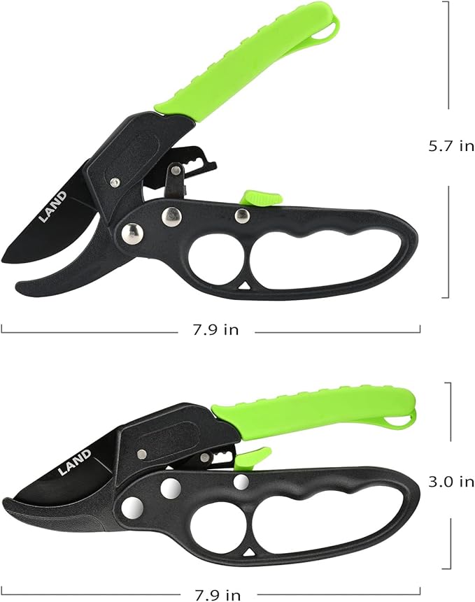LAND Garden clippers 8" Professional Ratchet Anvil Pruning Shears, Ratcheting Mechanism, Anvil Groove, Garden Shears Clippers, Anvil Pruner, Hand Tools Scissors Loppers for trimming