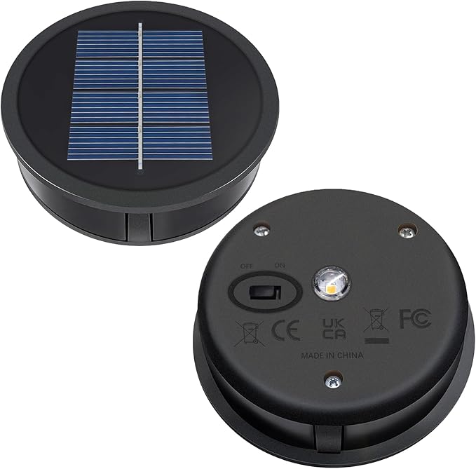 AA 600mAh Solar Lights Replacement Top Parts, Solar Panel for Outdoor Garden Lanterns or DIY Solar Lantern Warm White LED (1Pack)