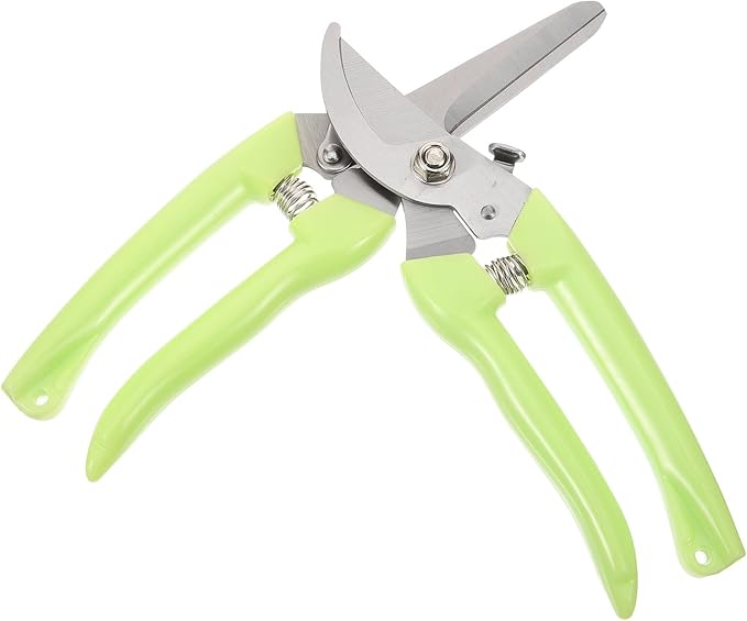 2pcs Stainless Steel Garden Pruning Shears and Plant Clippers for Outdoor Branch Trimming with Curved and Straight Colored Blades, Gardening Hand Tools for Flower, Fruit, and Tree